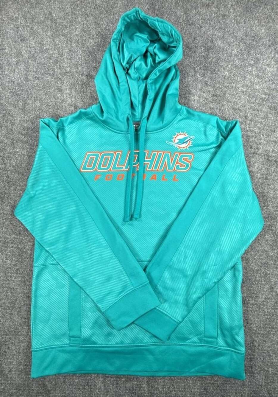 Miami Dolphins NFL Football Aqua Performance Fleece Hoodie Medium NWOT